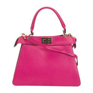 CHEVAL fuschia Made In Italy Leather Large Dual Compartment Satchel